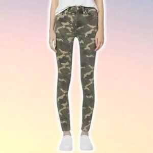 NWT HUDSON Barbara High Waist Super Skinny Ankle Jean Sz 23 Worn Camo